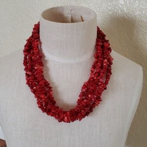 Women's 4 strands of semi precious stones necklace